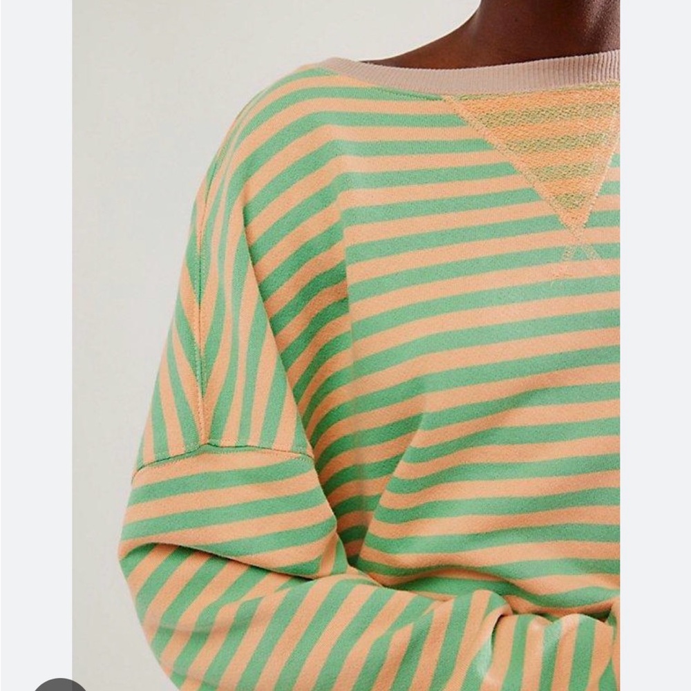 Free People Striped Crewneck Sweater